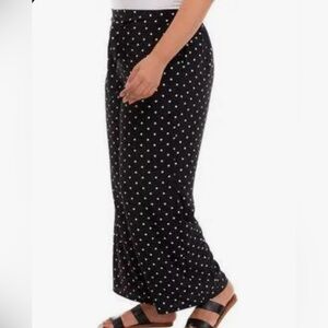 NWT Anne Klein 2X Polka Dot Tie Front Wide Leg Pants